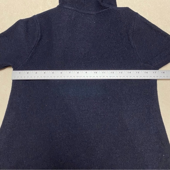 Rosie Neira Wool Cape Jacket Women’s Size XXS Black & Cream Hooded Wrap Coat - Picture 11 of 15